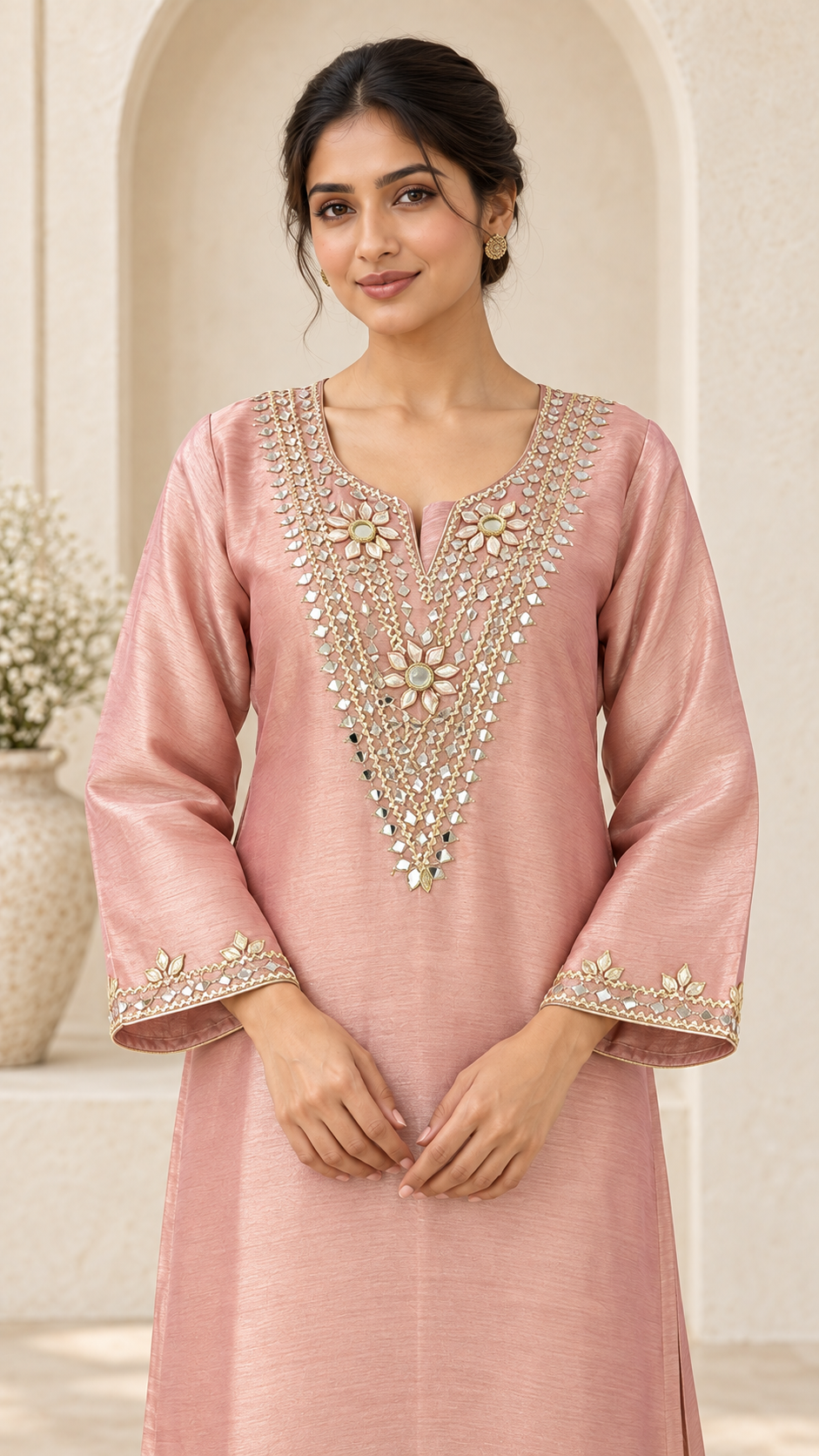Blush Peach Indo western