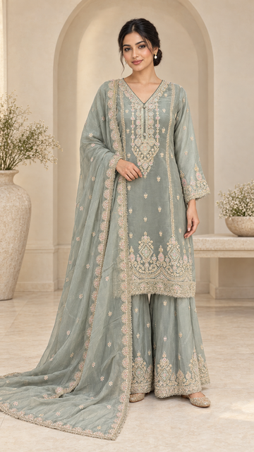 Elegant Sage Green Palazzo