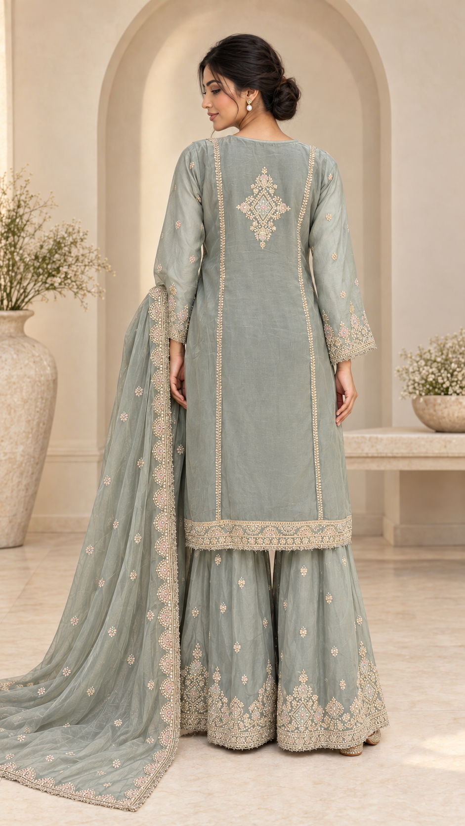 Elegant Sage Green Palazzo
