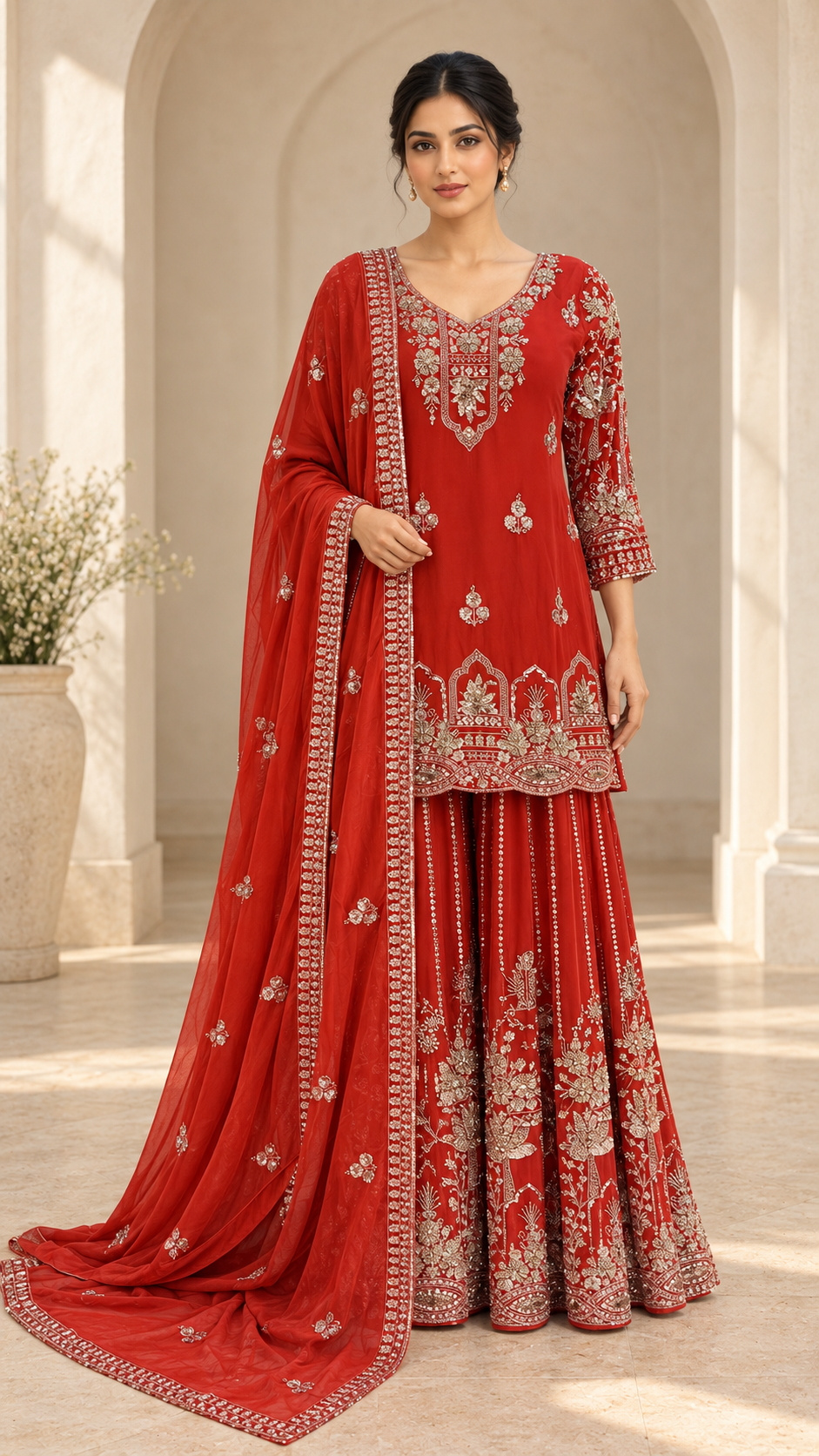 Elegant Rich Red Palazzo