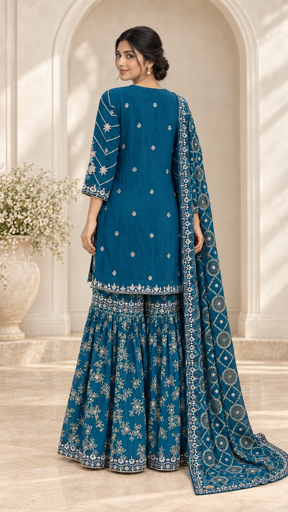 Peacock Teal Gharara