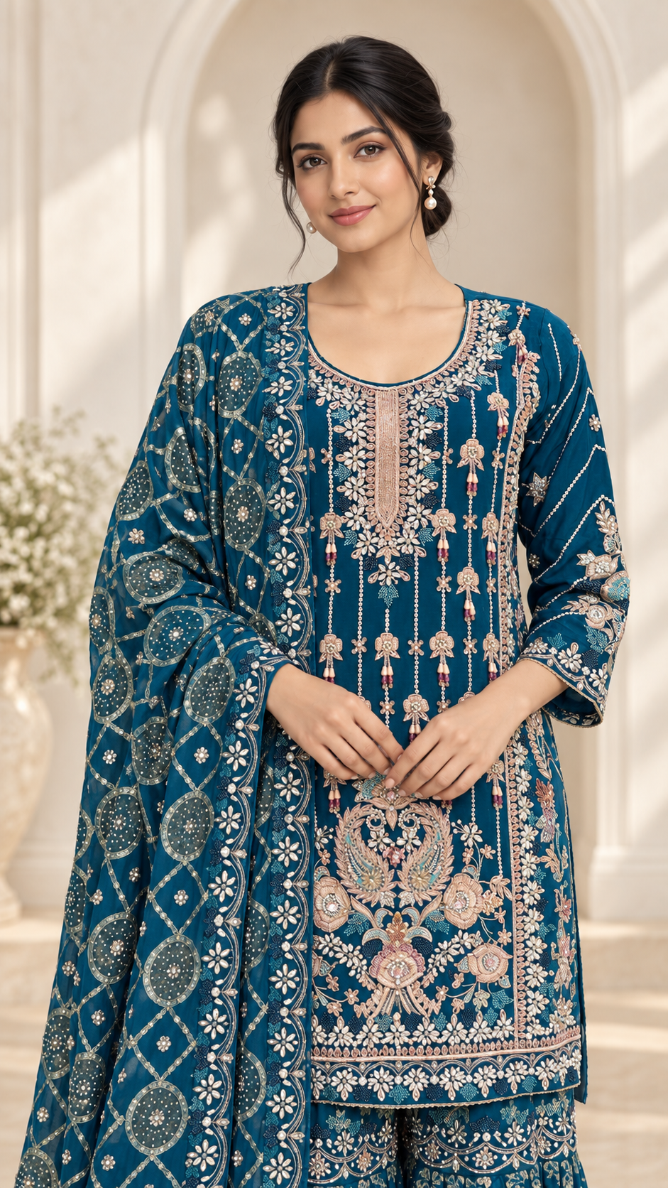 Peacock Teal Gharara