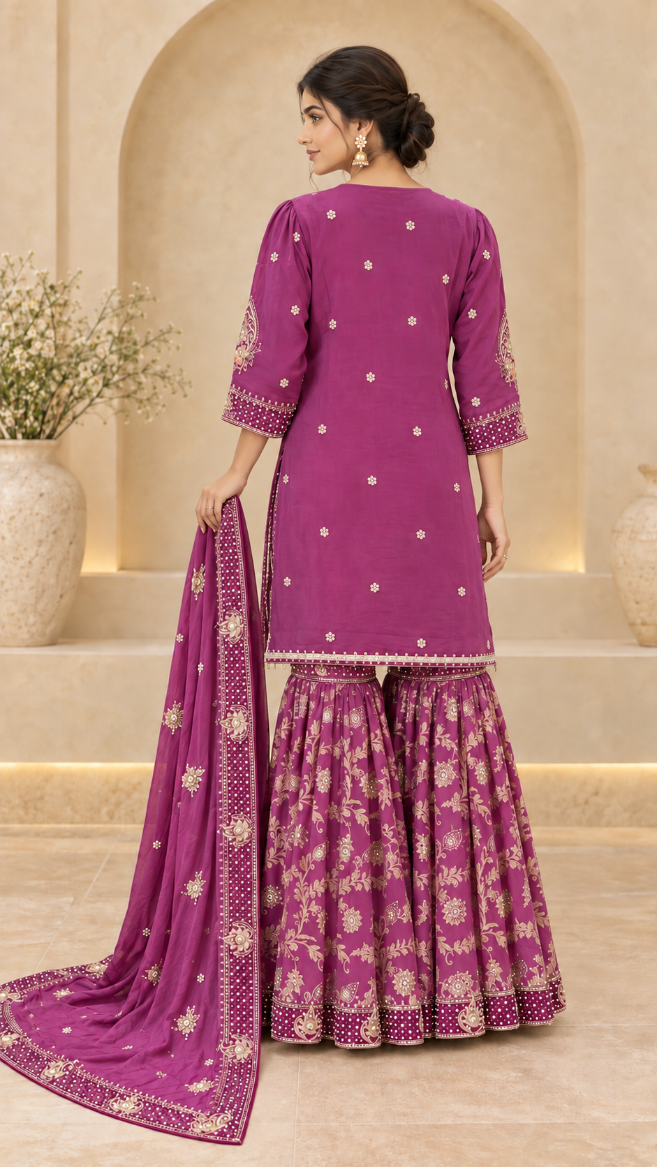 Plum Gold Gharara