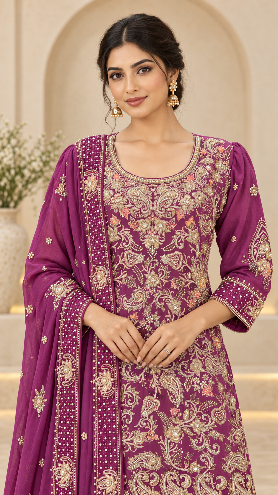 Plum Gold Gharara