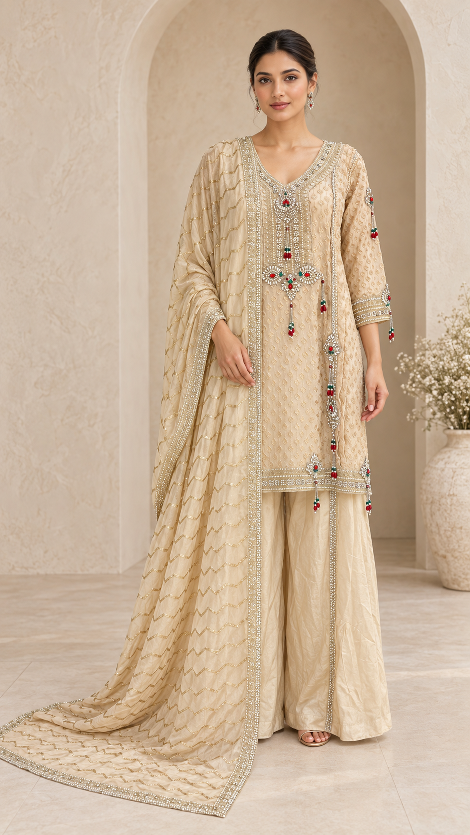Elegant Champagne Palazzo
