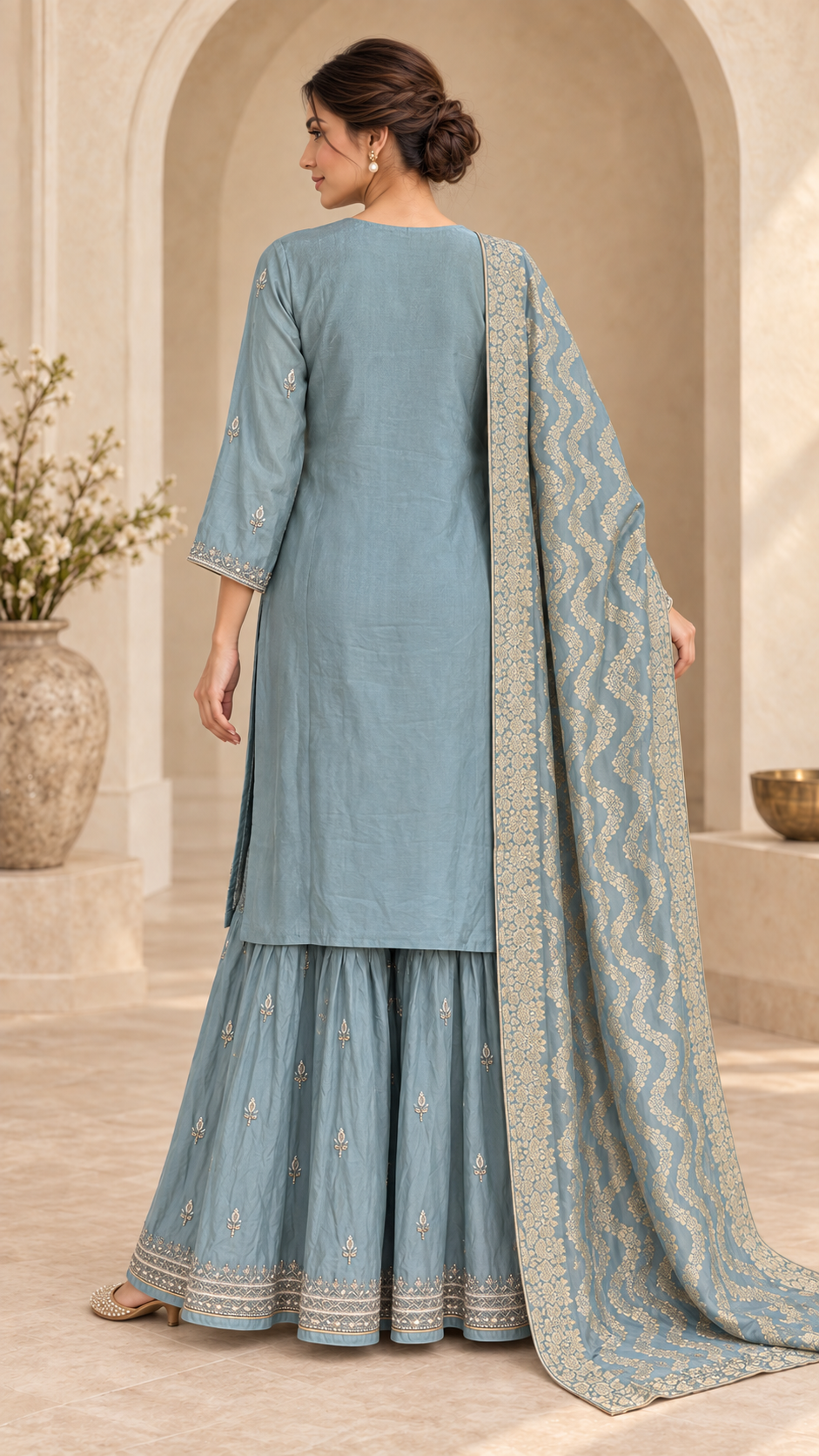 Dusty Blue Sharara