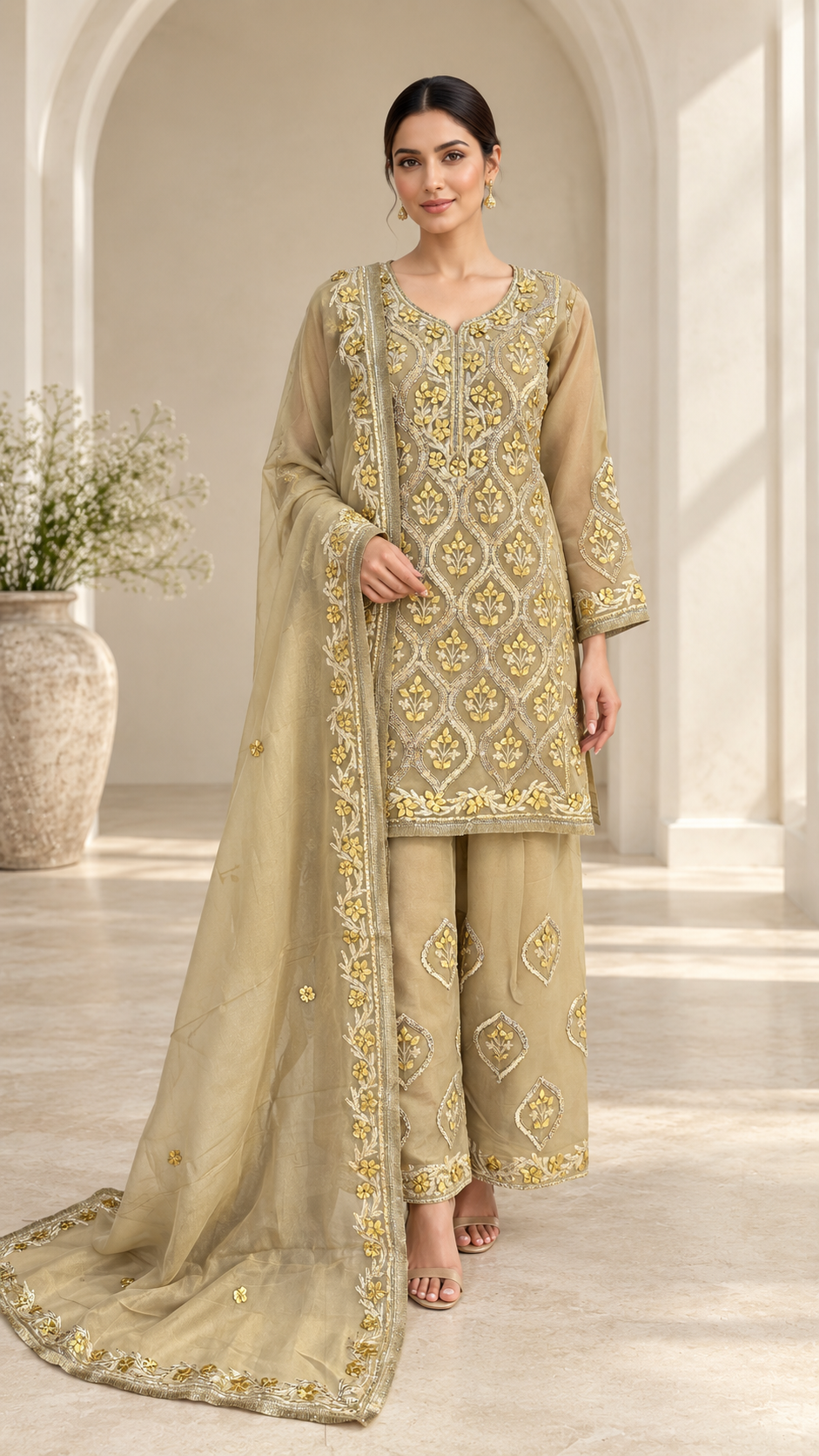 Champagne Olive Palazzo