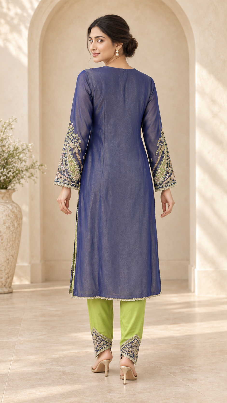 Elegant Indigo Indo western