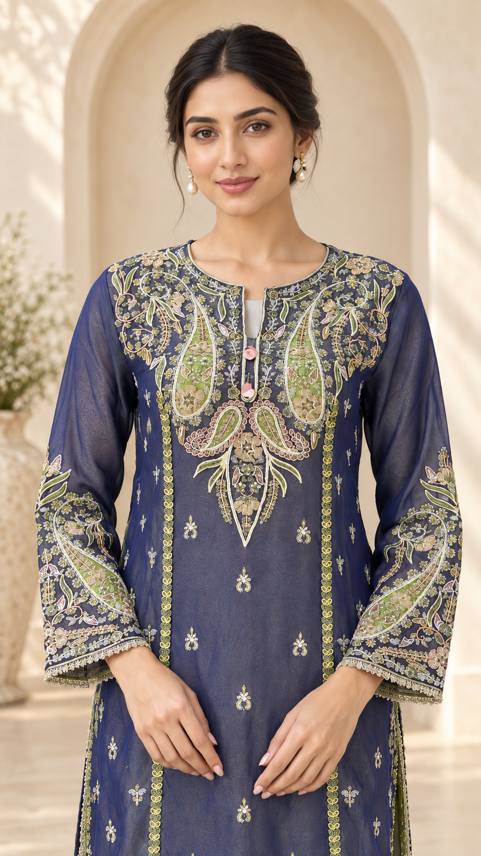 Elegant Indigo Indo western