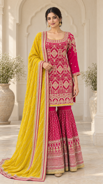 Magenta Pink Gharara