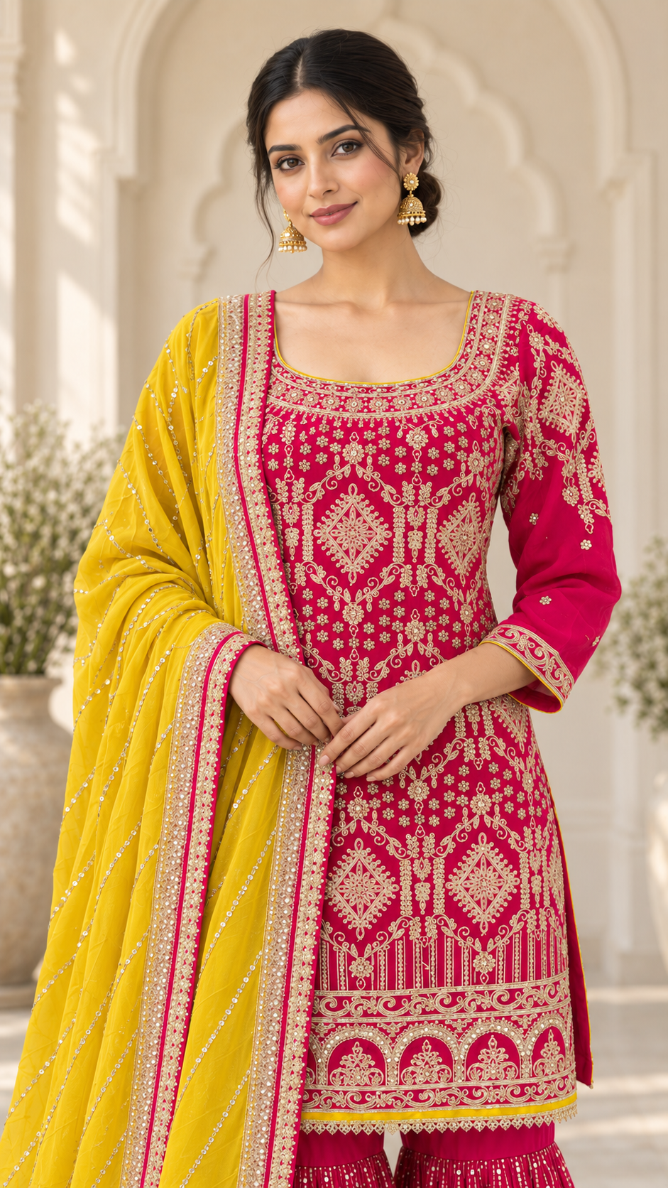 Magenta Pink Gharara