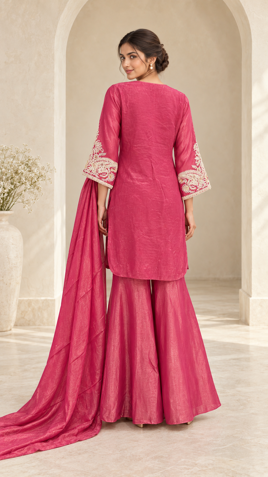 Elegant Rose Pink Palazzo