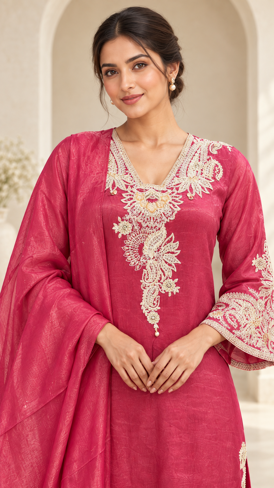 Elegant Rose Pink Palazzo
