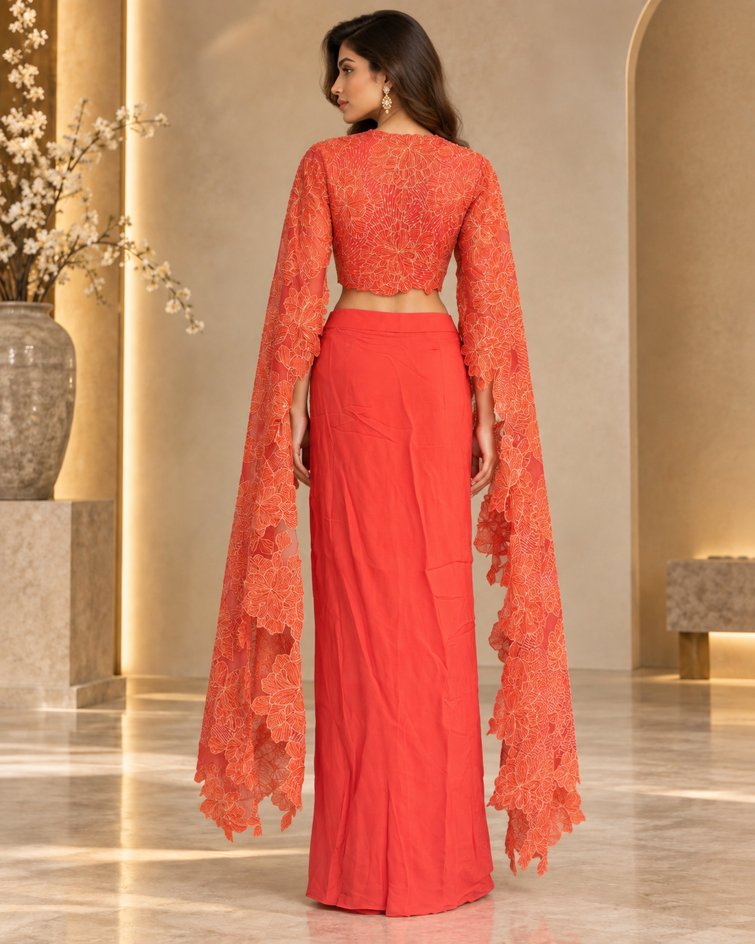 Elegant Orange Indo western