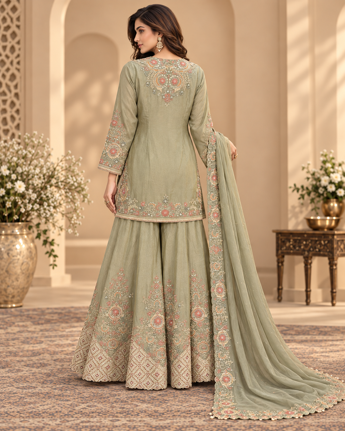 Sage Green Sharara