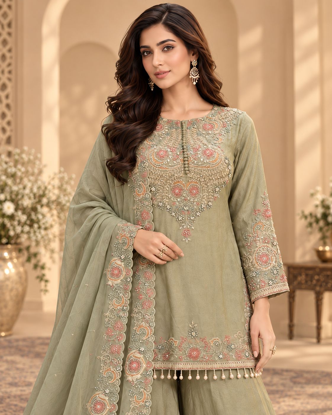 Sage Green Sharara