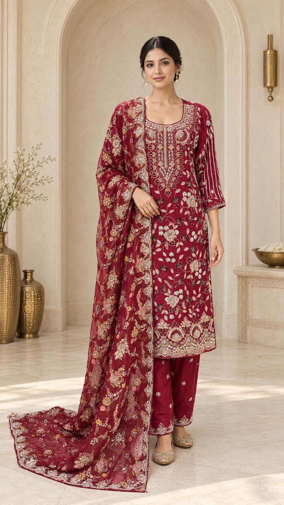 Elegant Maroon Suit