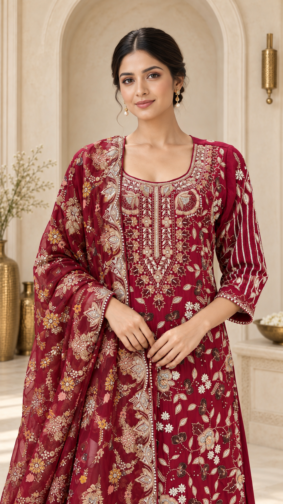Elegant Maroon Suit