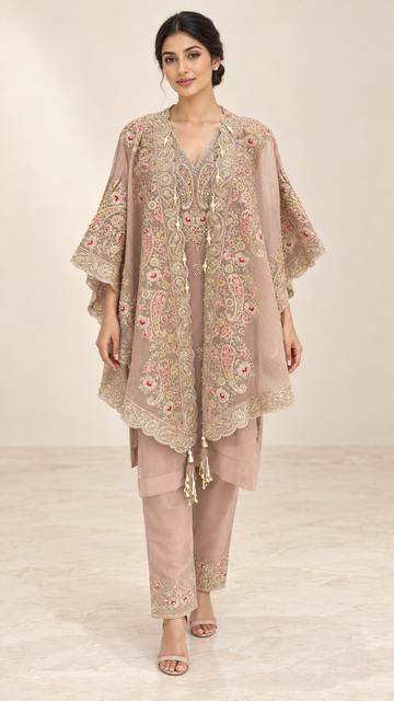Dusty blush Indo western