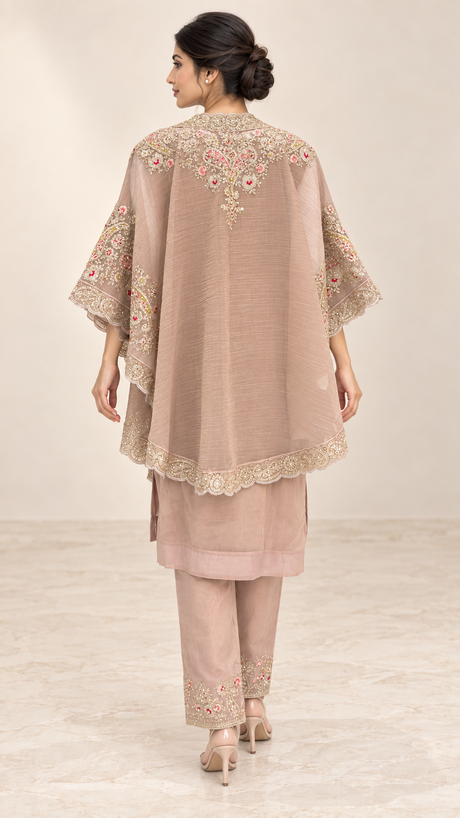 Dusty blush Indo western