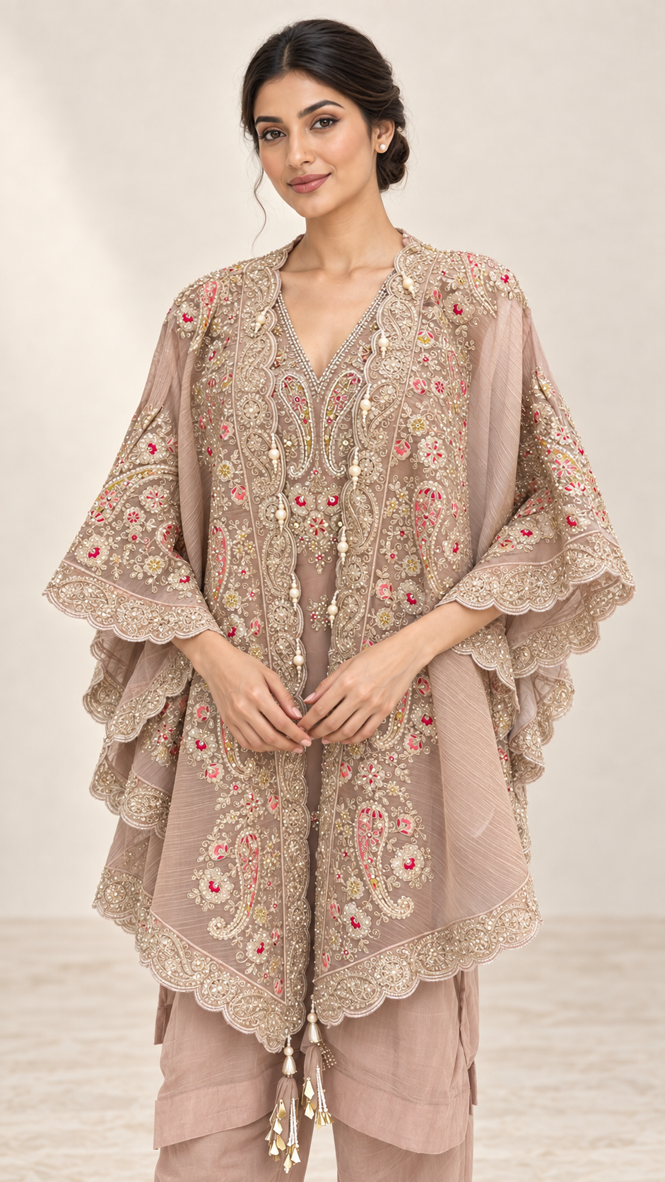 Dusty blush Indo western