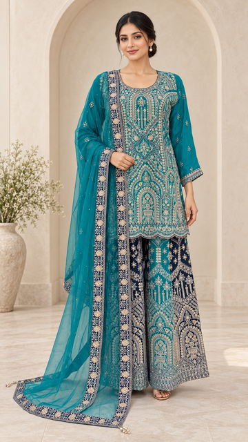 Elegant Sea Blue Palazzo