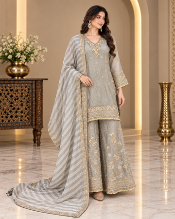 Elegant Dusty Gray Palazzo