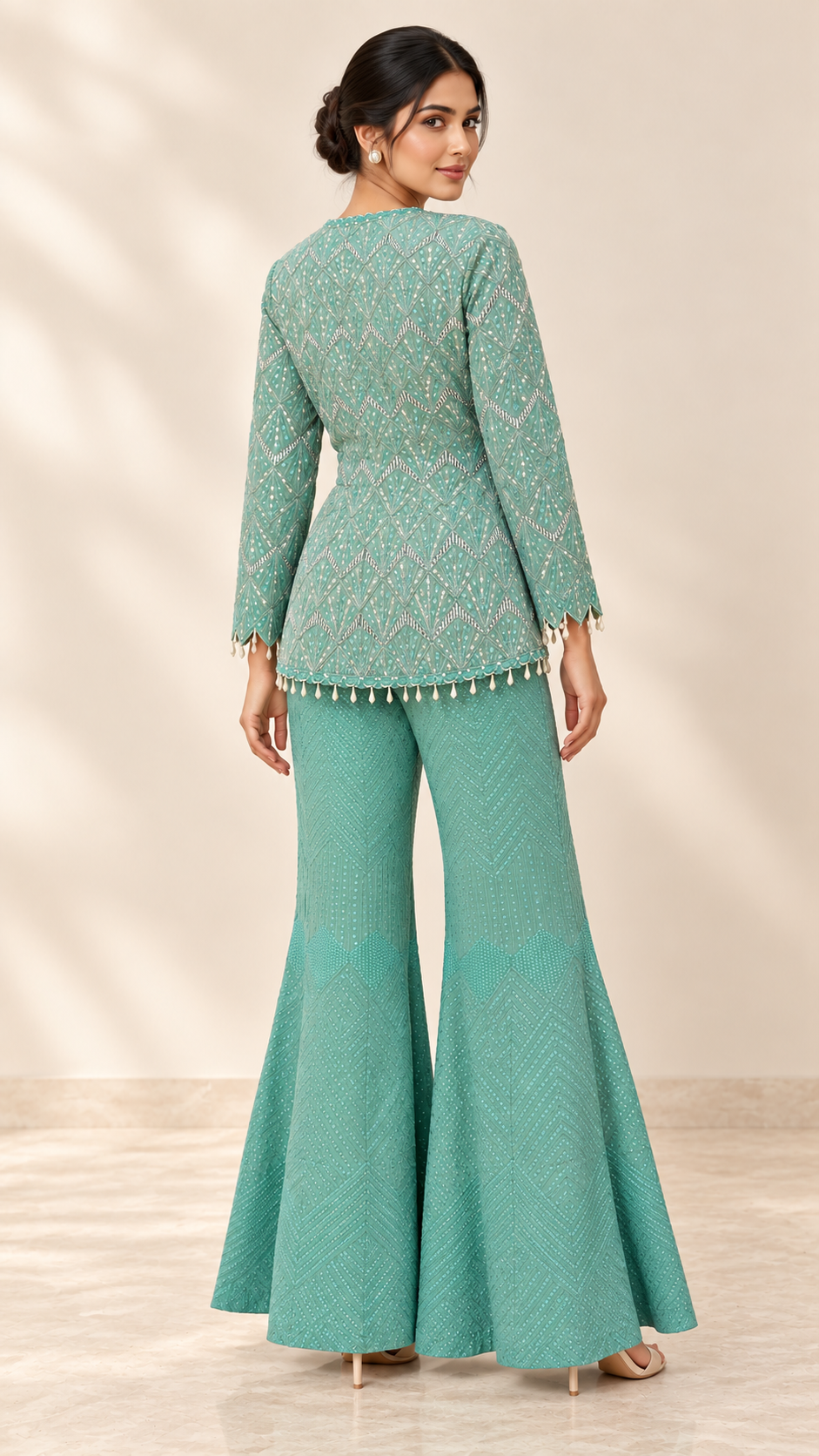 Seafoam Mint Indo western