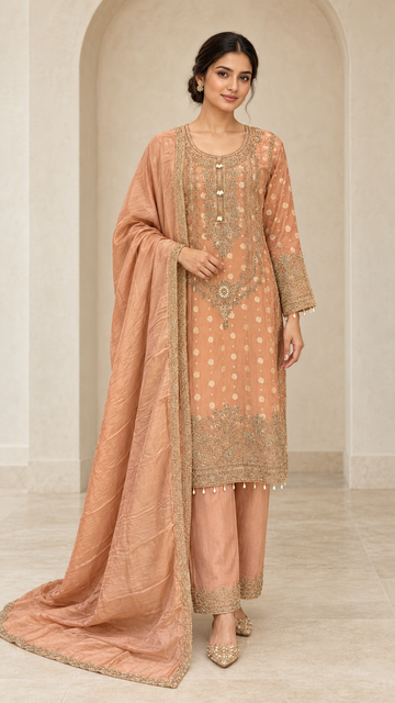 Elegant Peach Palazzo