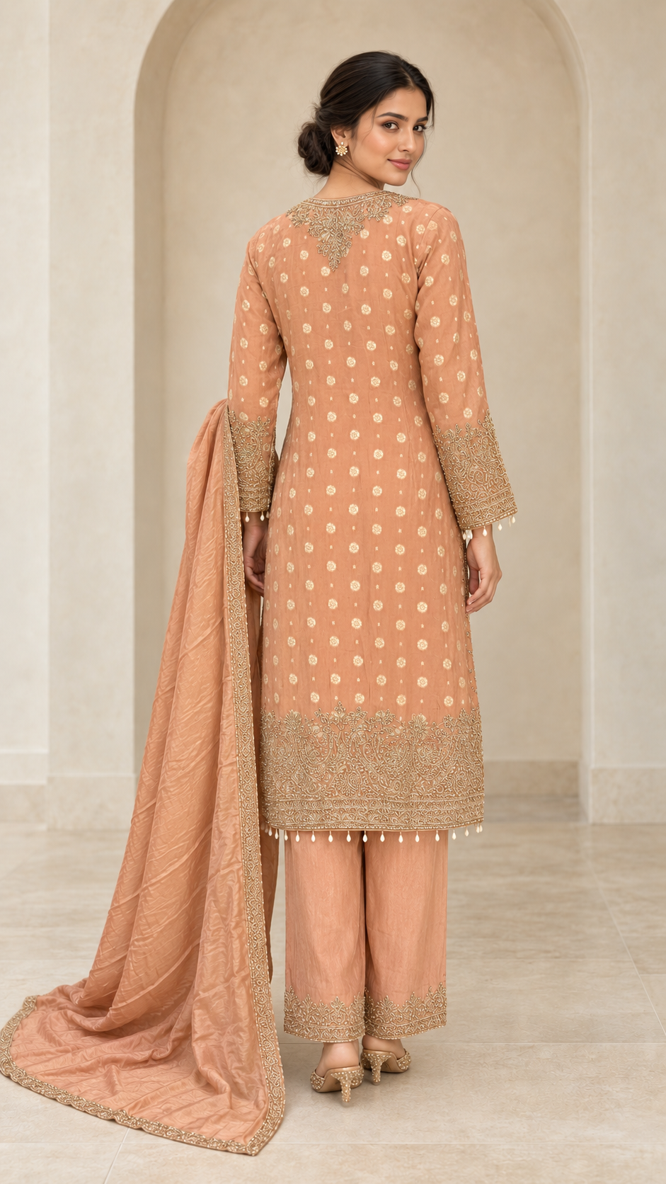 Elegant Peach Palazzo