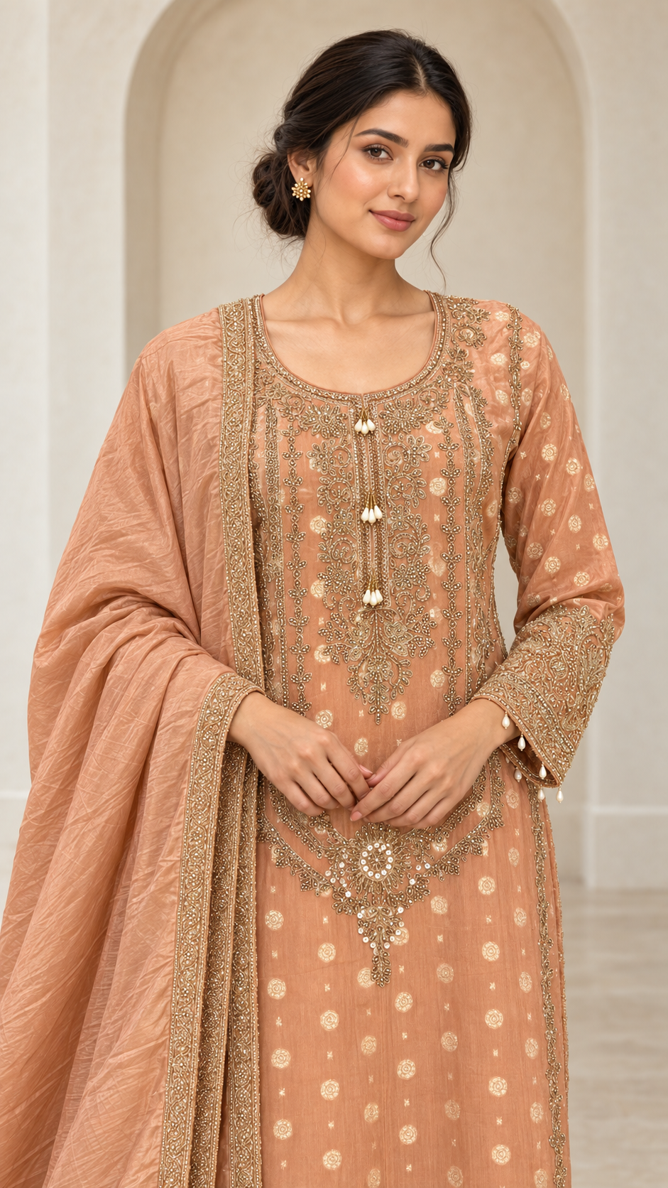 Elegant Peach Palazzo