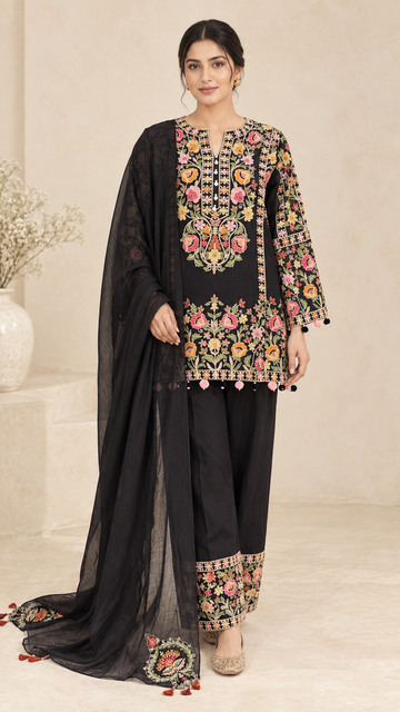 Black Flora Indo western