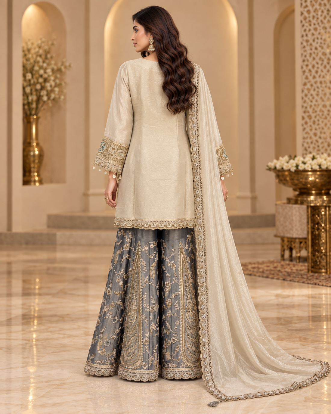 Elegant Dust Gold Palazzo