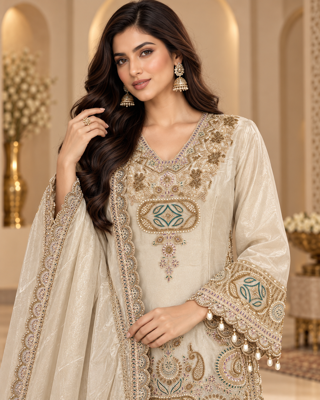 Elegant Dust Gold Palazzo