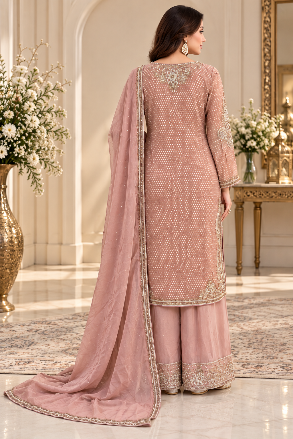 Elegant peach Palazzo