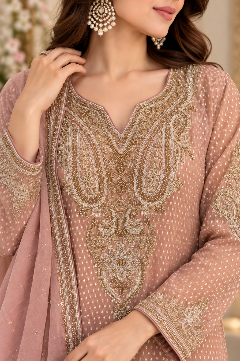 Elegant peach Palazzo