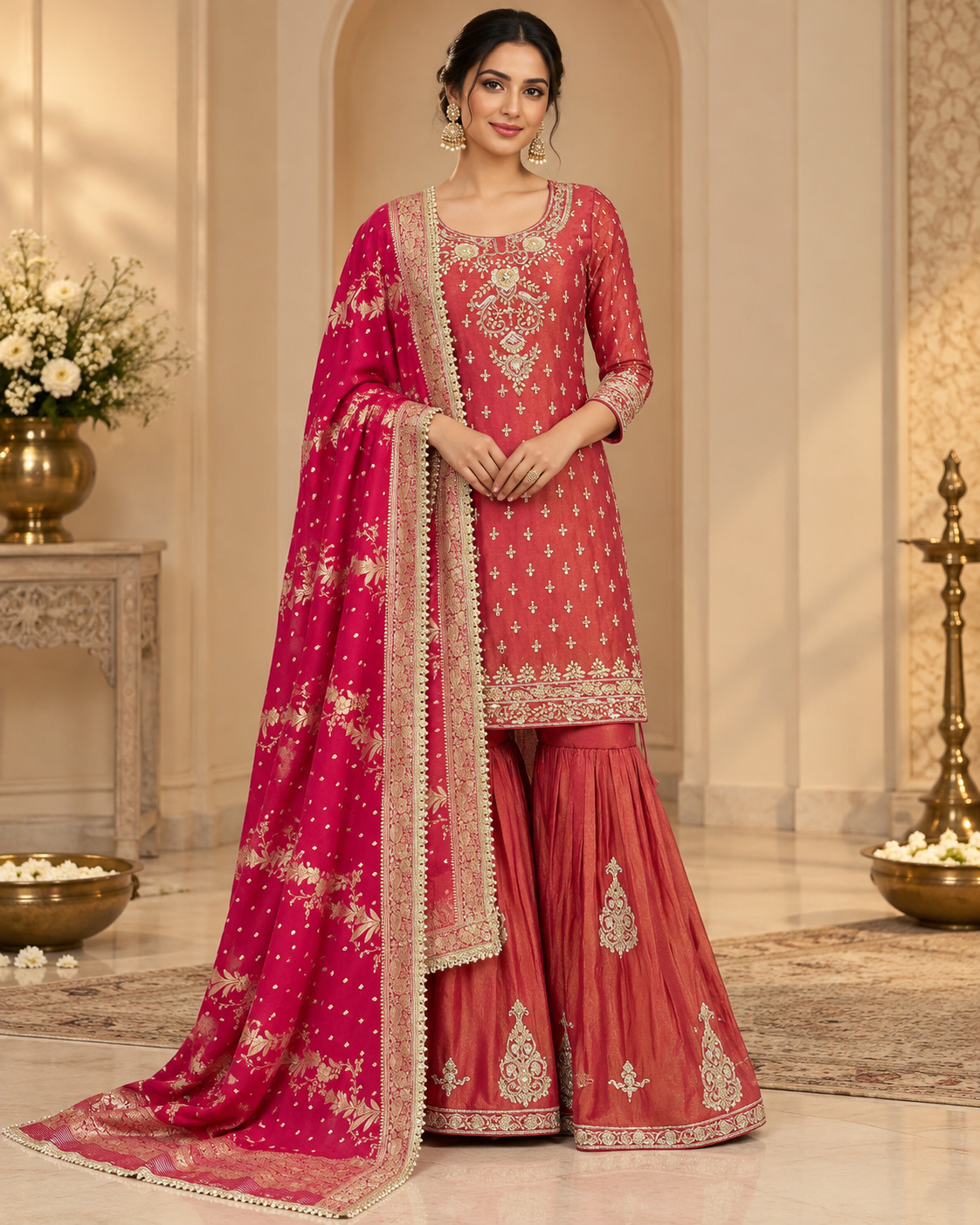 Rust Red Gharara