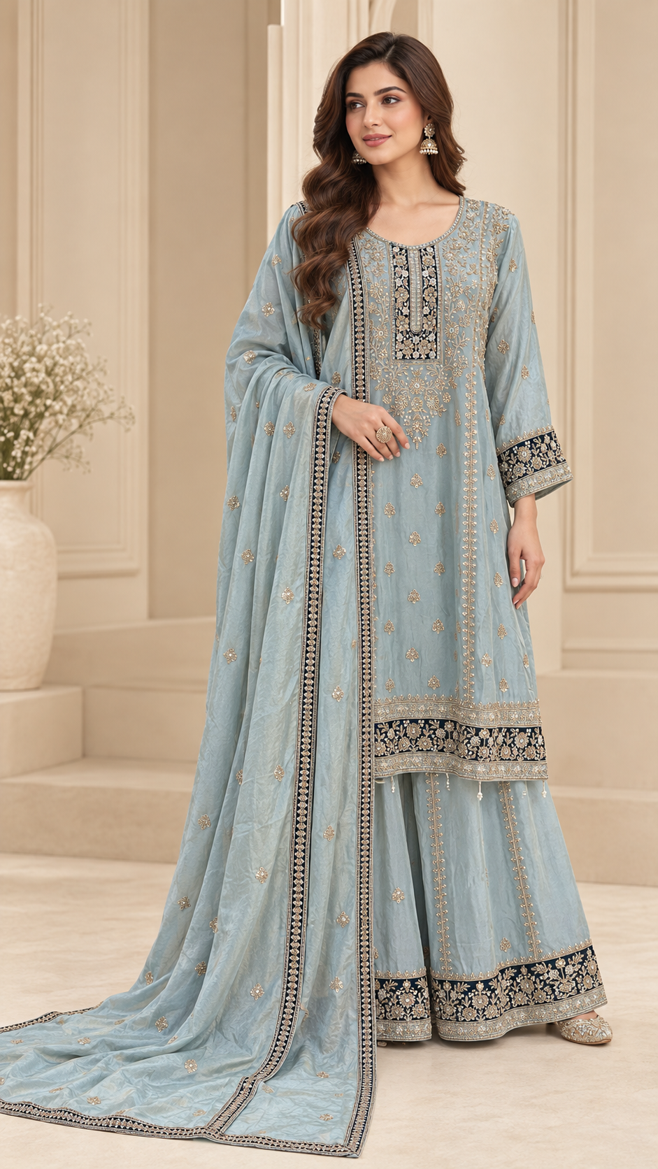 Ice Blue Palazzo