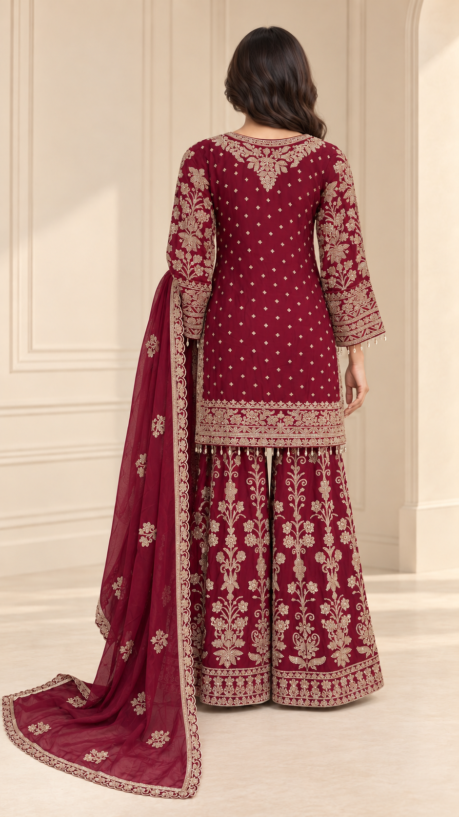 Deep Wine Maroon Palazzo