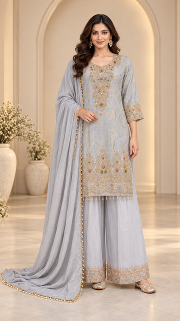 Ice Silver Grey Palazzo