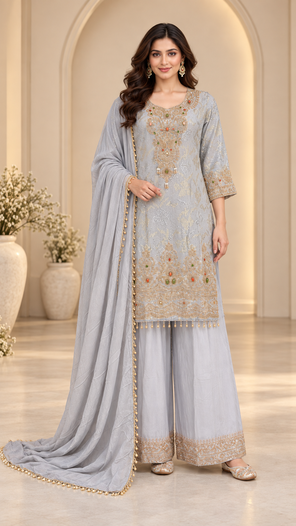 Ice Silver Grey Palazzo