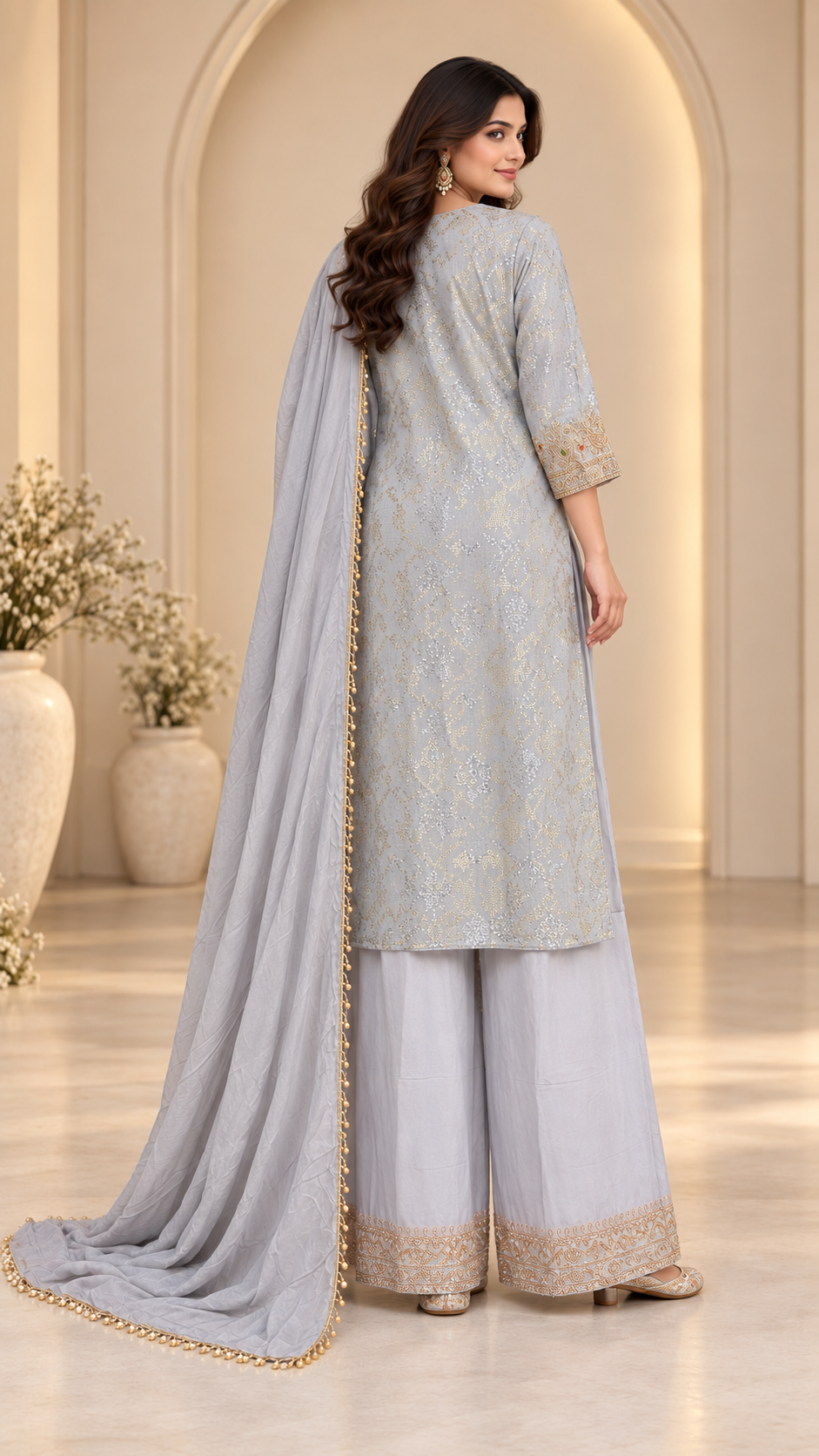 Ice Silver Grey Palazzo