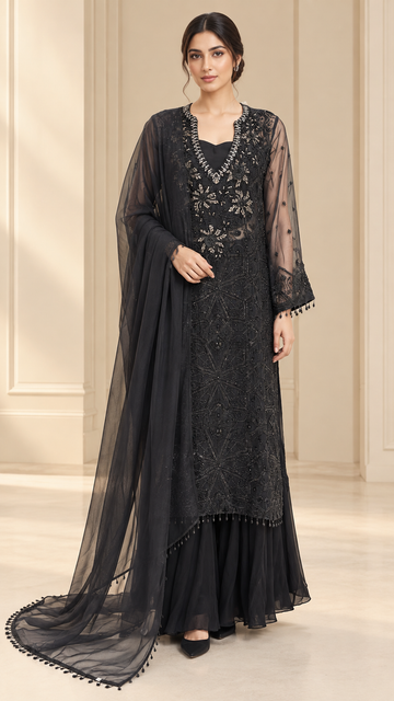 Jet Black Indo western