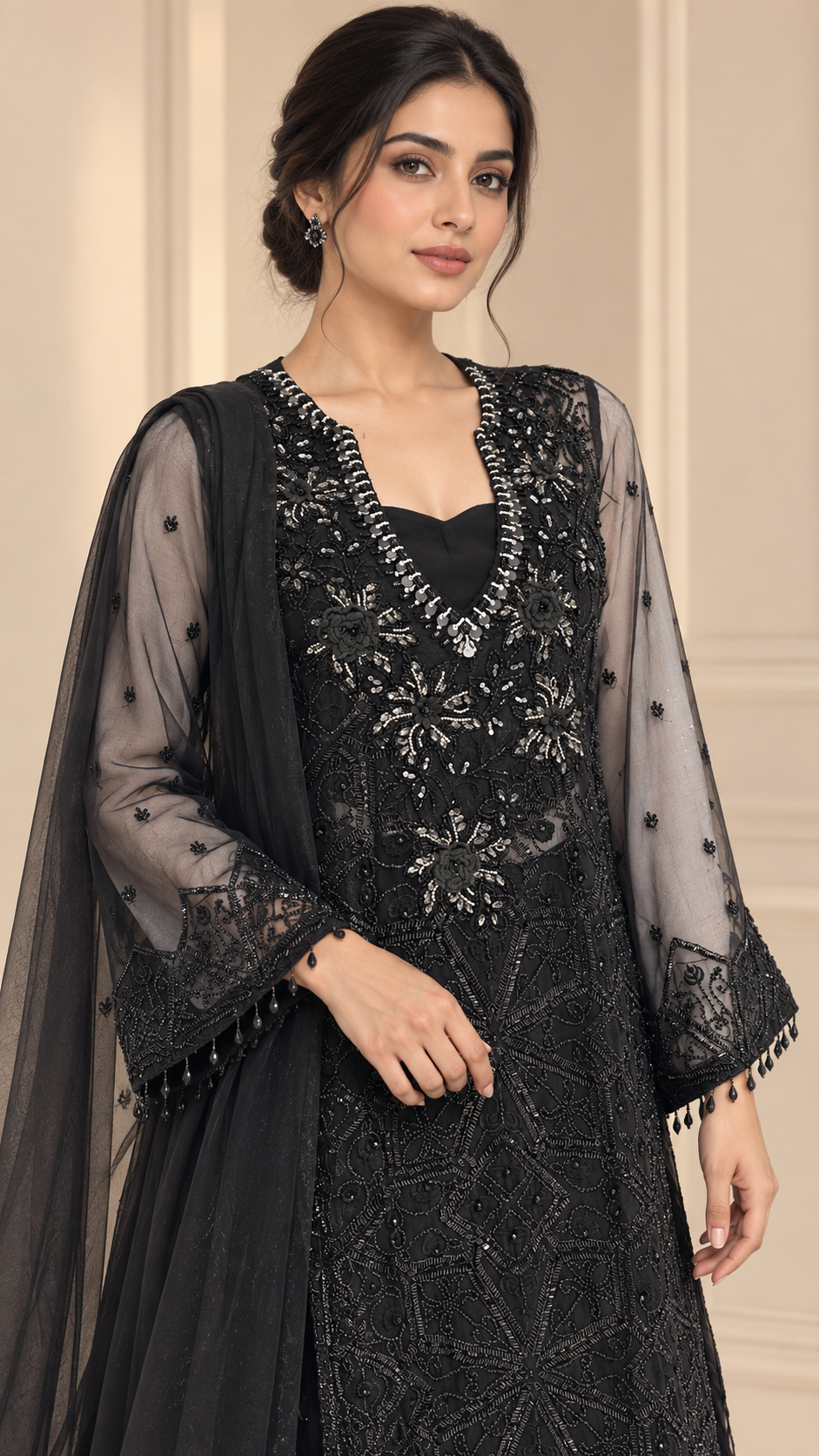Jet Black Indo western