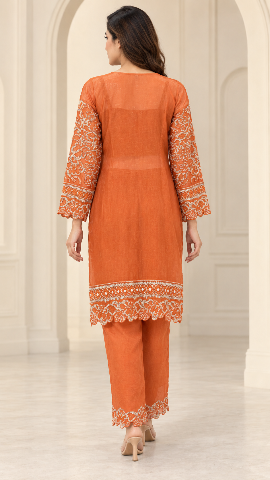 Rust Orange Indo western