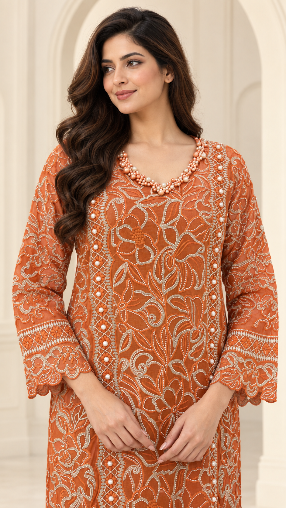 Rust Orange Indo western