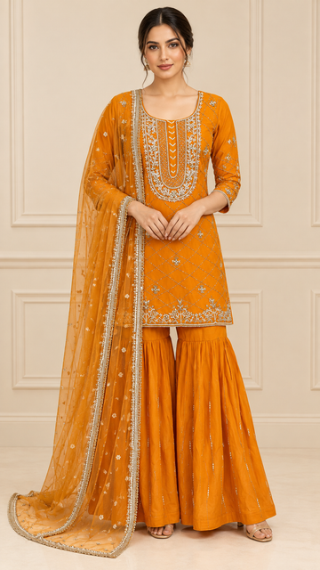 Mustard Orange Gharara