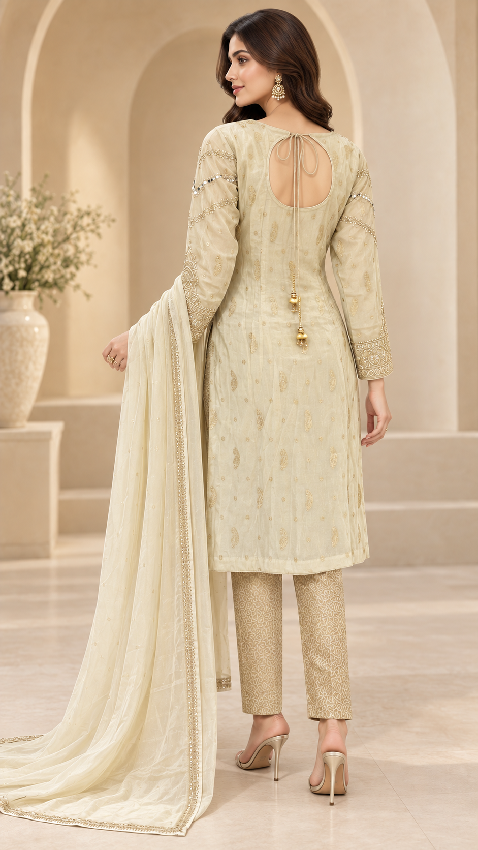Ivory Champagne Gold Suit