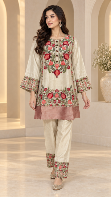 Pearl Ivory Indo western