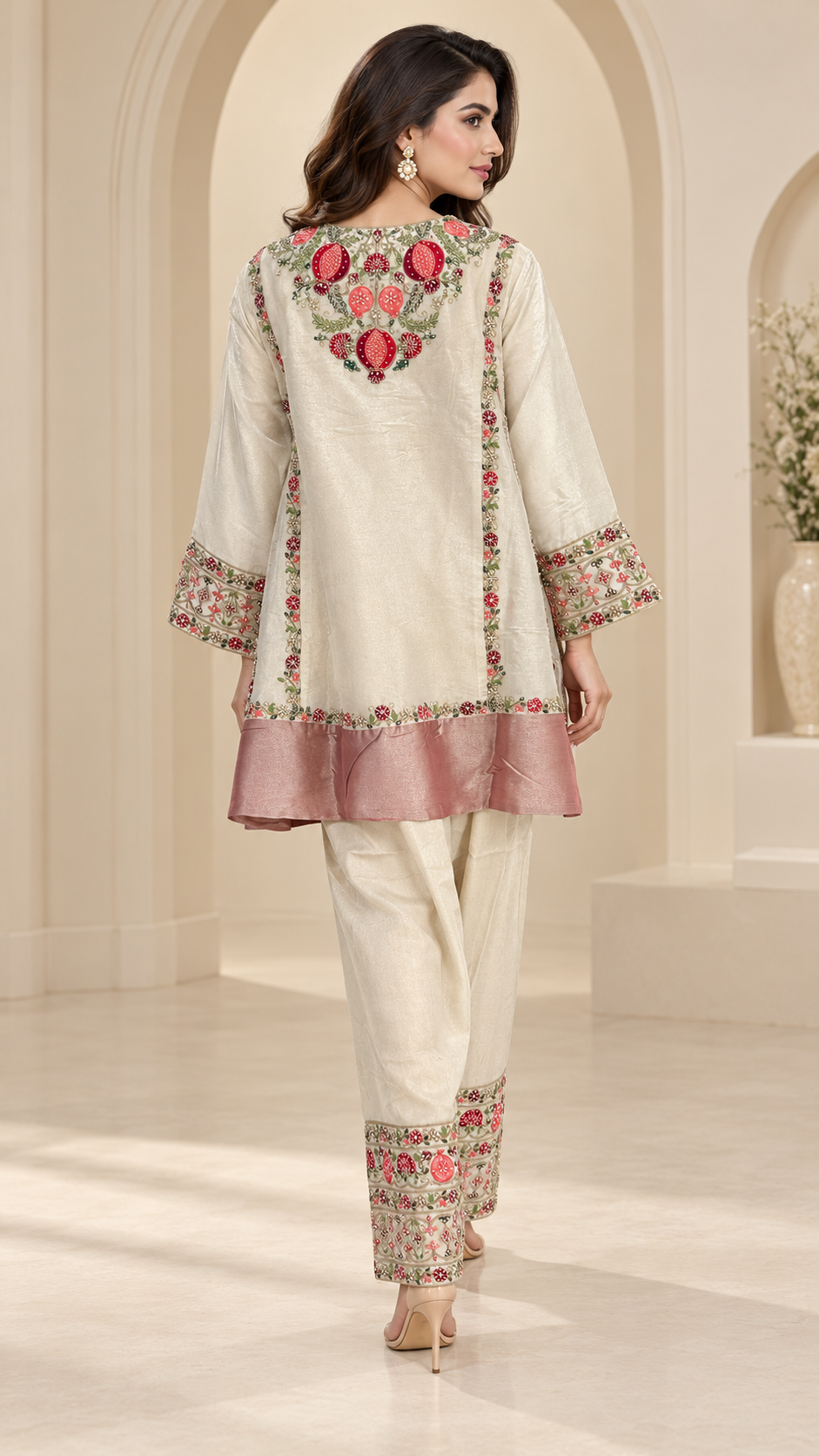 Pearl Ivory Indo western